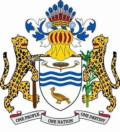 Arms Coat Guyana Clipart National Outline Caribbean