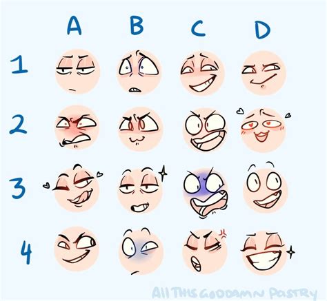 Expression Chart Meme Drawings