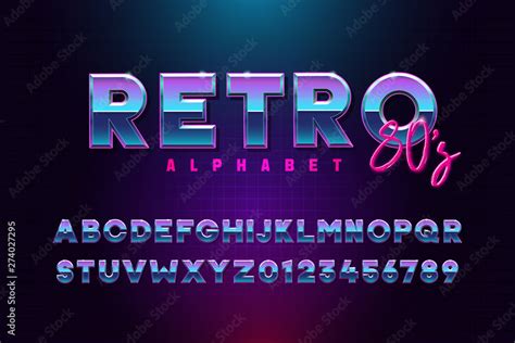 Retro Font Effect Based On The 80s Vector Design 3d Text Elements