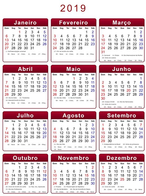 Calendario 2019 Para Imprimir Calendario Para Imprimir Calendarios