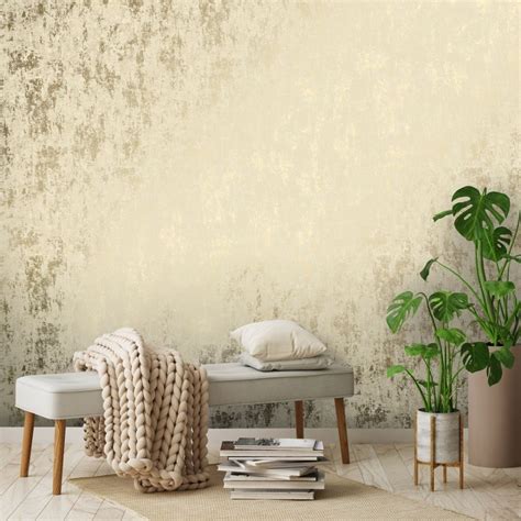 Milan Metallic Wallpaper In Neutral And Gold Gold Wallpaper Living