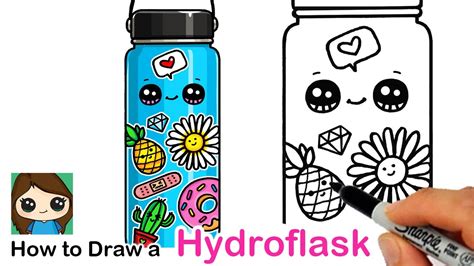 This post includes a comprehensive list of simple drawing. How to Draw a Hydroflask with Cute Stickers - YouTube