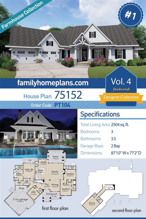 Inside, a vaulted ceiling gives an airy feeling to the great room and dining area, with the island kitchen overlooking it all. Top Three House Plans on Pinterest for June 2019 - Family ...