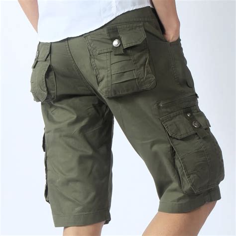 Mens Army Green Military Shorts Combat Trousers With Pockets Cool