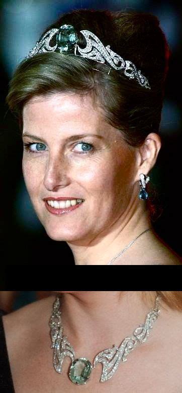 Countess sophie countess sophie creation: Wessex Aquamarine and Diamond Necklace Tiara. HRH Sophie ...