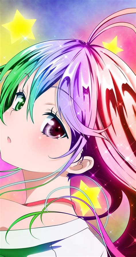 Anime Girl Colorful Background Full Of Stars