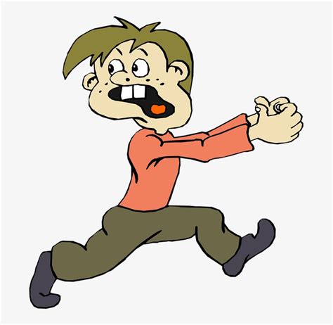 People Running Scared Png Cartoon Man Running Scared 563x600 Png