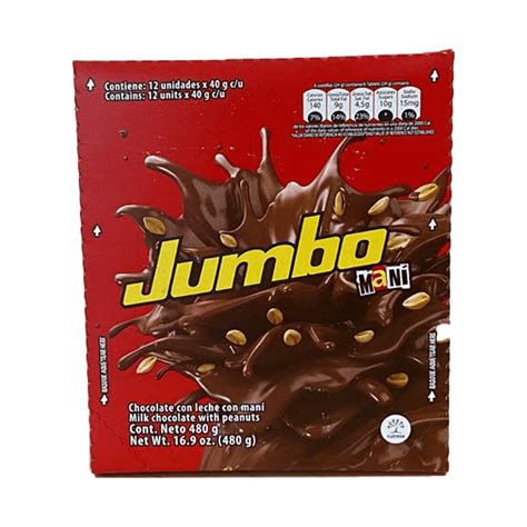 Chocolatina Jumbo Mani Caja Por 12 Unidades Elite Multiservice