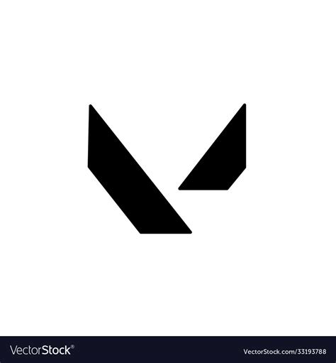 V Logo Valorant Shooter Game Symbol On Isolated Vector Image