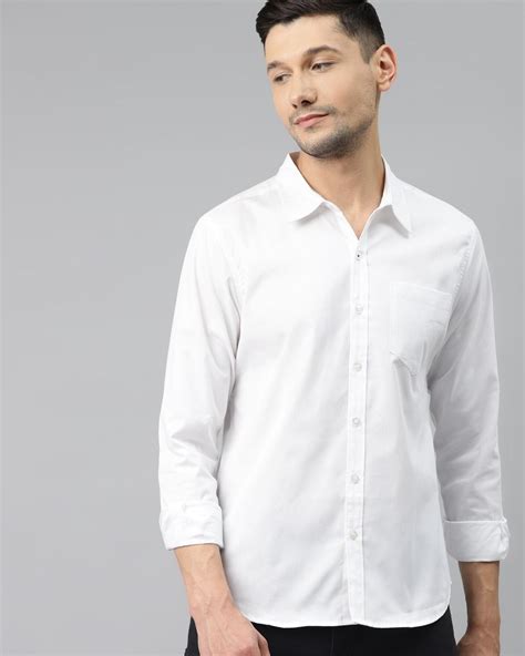 Buy Mens White Casual Shirt Online At Bewakoof