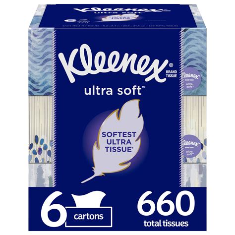 Kleenex Ultra Soft Facial Tissues 6 Flat Boxes 660 Total Tissues