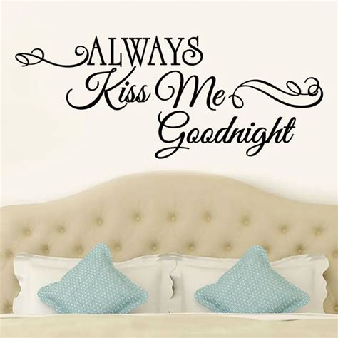 Wall Sticker Always Kiss Me Goodnight Removable Art Vinyl Mural Home Room Decor Wall Stickers