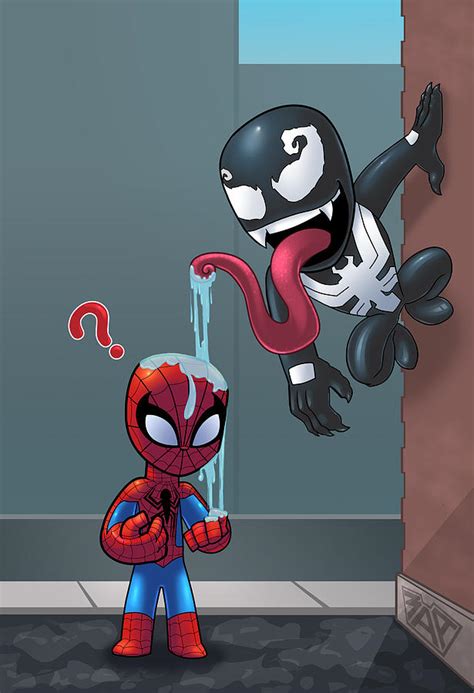 Hd wallpapers and background images. Spiderman Vs Venom Digital Art by Michael Adams