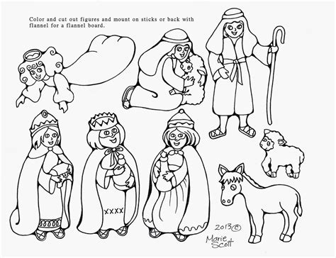 Printable Nativity Characters Coloring Pages Nativity Coloring