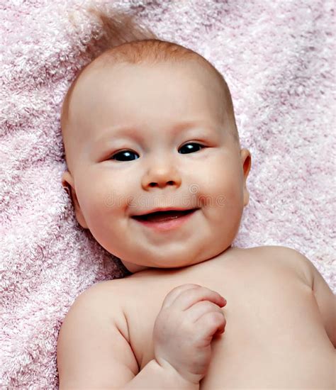 Newborn Smiling Baby Stock Photo Image Of Color Facial 14595970