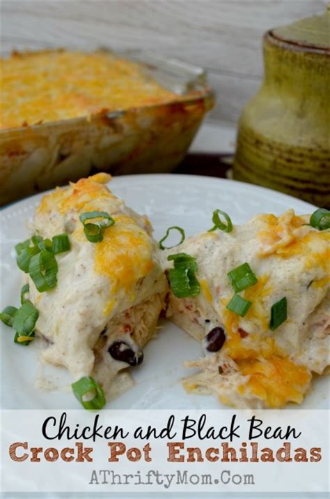 2 cups (8 oz) shredded monterey jack cheese with peppers. Chicken and Black Bean Crock Pot Enchiladas #CrockPot #Recipe