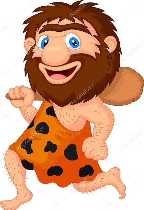 Funny Caveman Cartoon Running Stock Vector Image By ©tigatelu 35748931