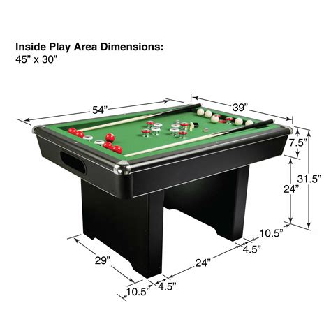 So, to measure your pool table accurately, you need to measure between the bumpers on the playing surface. Amazon.com: Hathaway Renegade Slate Bumper Pool Table ...