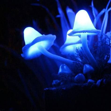 Mushroom Lamp Green Iridescent Polymer Clay Fungi Miniature