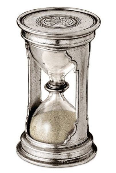 Pewter Hour Glass Italian Pewter Traditional Bright Polished