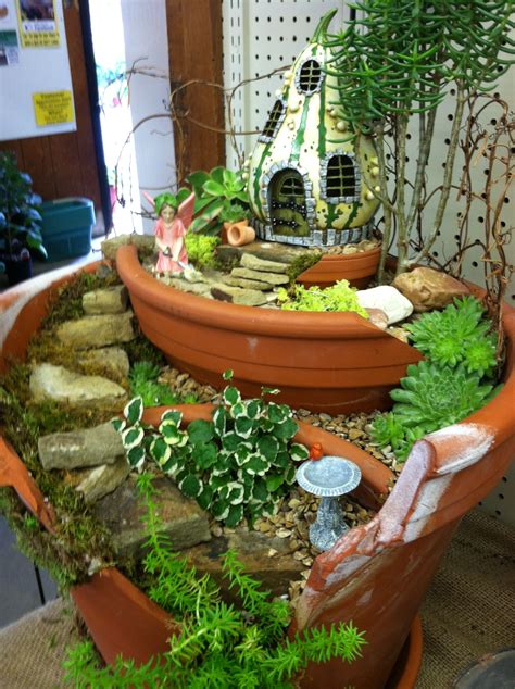 Broken Pot Fairy Garden With Succulents Designed By Kristin Middleton
