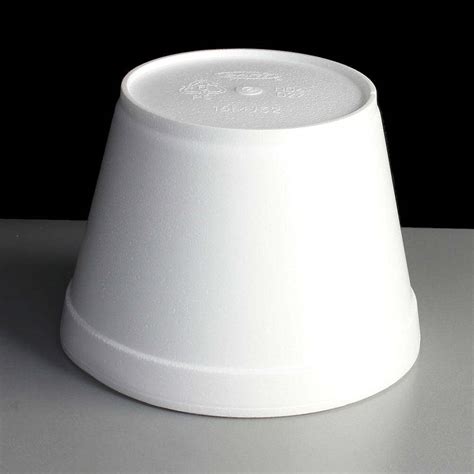 Made from flexible polystyrene and a hinged lid. White 16oz Polystyrene Foam Deli Pots