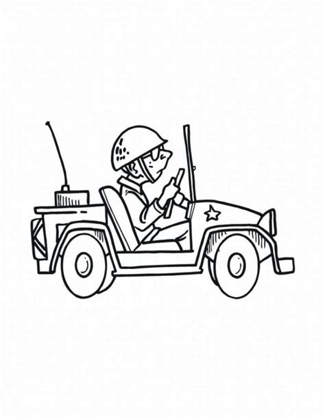 Here is a coloring sheet of a military jeep. Viewing Gallery For Army Jeep Coloring Page Army Men ...