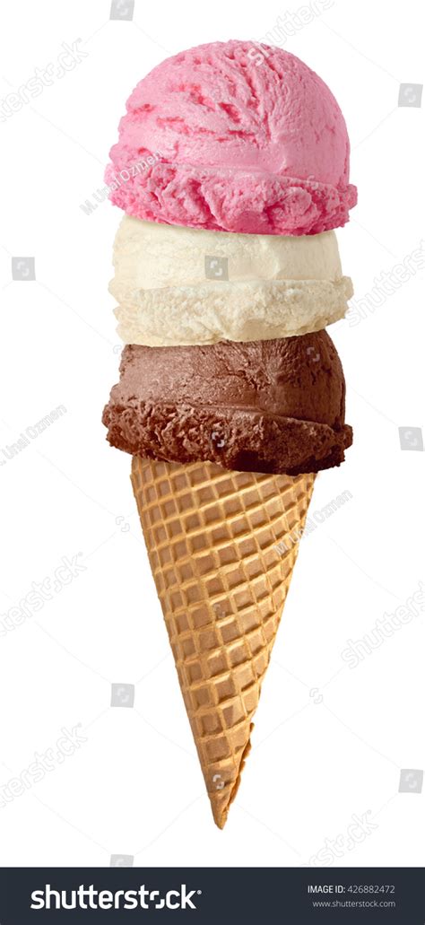 Strawberry Vanilla Chocolate Ice Cream Scoops Stock Photo Shutterstock