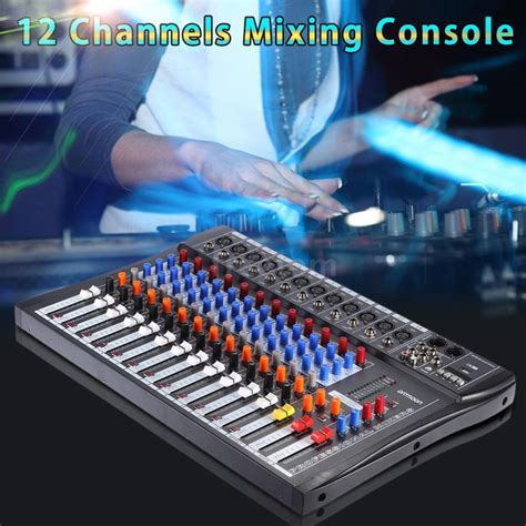 Ammoon 120s Usb 12 Channels Mic Line Audio Mixer Mixing Console Usb Xlr