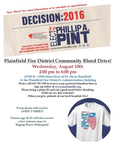 Pfpd Community Blood Drive Plainfield Fire Protection District