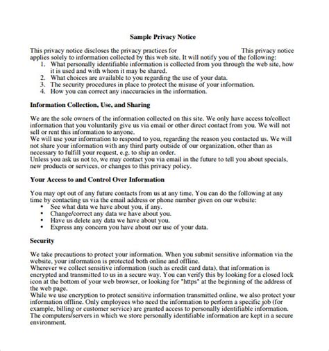 FREE 9+ Sample Privacy Policy Samples in PDF