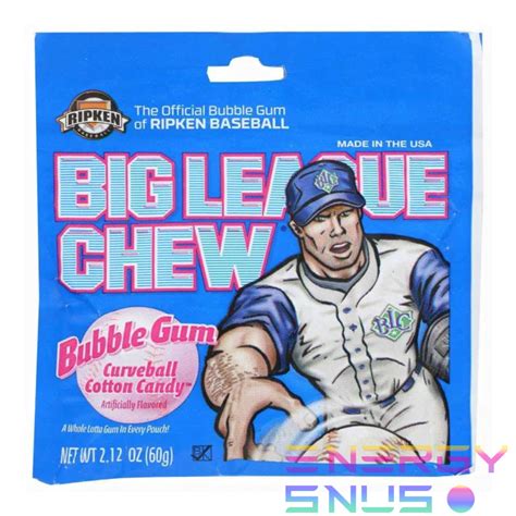 Big League Chew Bubble Gum Curveball Cotton Candy Energy Snus