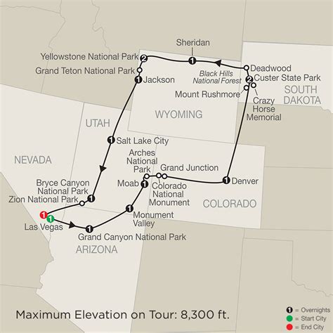 Western States National Parks Map