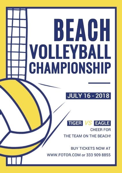 Generate promotional materials such as posters, flyers, and online posts. Poster Maker - Design Beach Volleyball Championship Poster ...