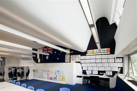 Pegs School Renovated Australian Academy Features A Striking Silver Facade