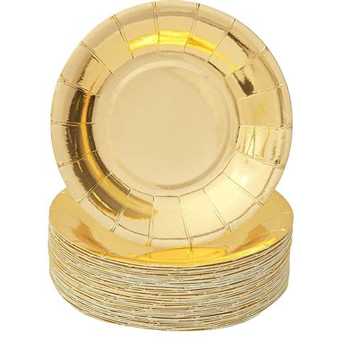 Gold Paper Party Appetizer Plates 5 Inches