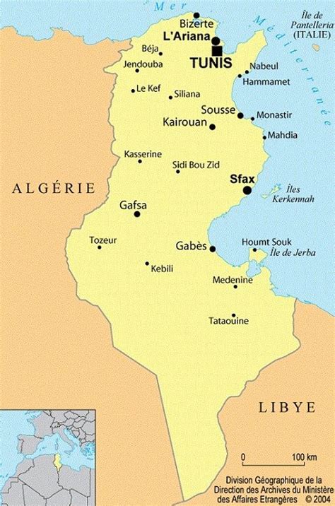 Carte De Tunisie Arts Et Voyages