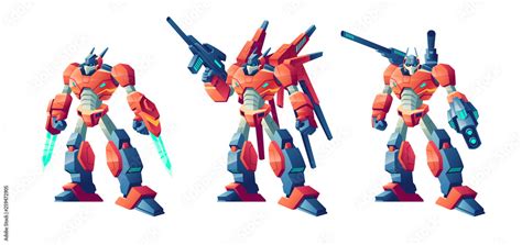 Battle Robots Transformers Armed Laser Swords Plasma Gun And Shoulder