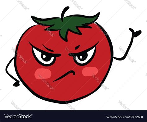 Angry Tomato On White Background Royalty Free Vector Image
