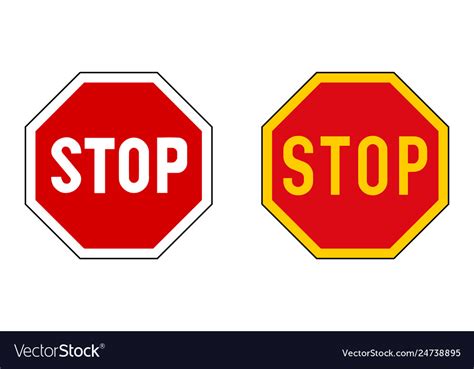 Stop Sign Version With Slightly Different Fonts Vector Image