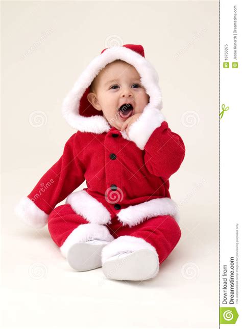 Baby Girl Dressed Up In Santa Costume Stock Image Image