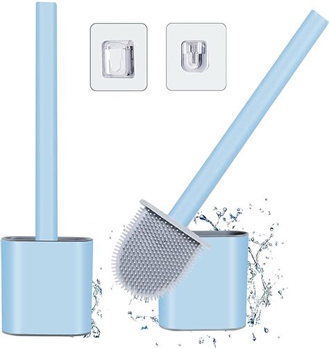 Homejoy Silicon Toilet Brush With Slim Holder Flex Toilet Brush Anti