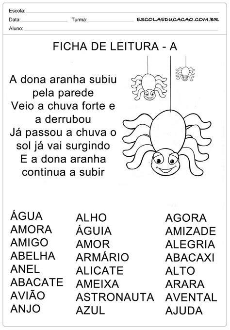 Atividade De Leitura E Escrita