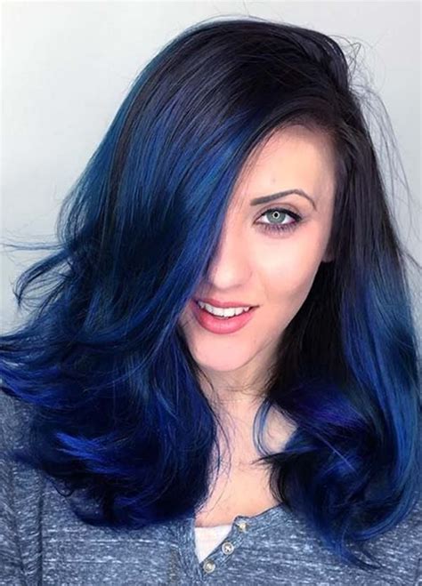 68 Daring Blue Hair Color For Edgy Women Hair Color For Black Hair Hair Color Blue Dark Blue