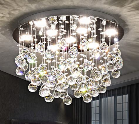 Led modern crystal ceiling light bed room living pendant flush chandelier lamp. Saint Mossi Modern K9 Crystal Chandelier Lighting Flush ...