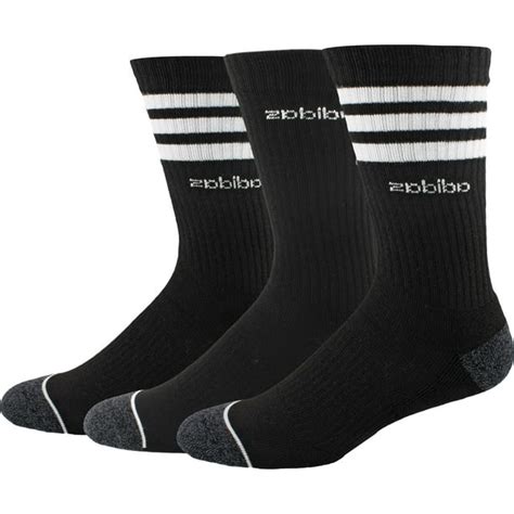 Adidas Adidas Mens 3 Stripe Crew Sock 3 Pack