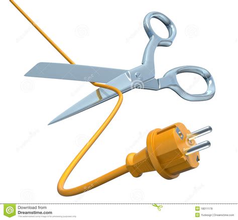 If it's small enough i'd say just get like a paper cutter type deal. Scissors cutting the cord stock illustration. Illustration ...
