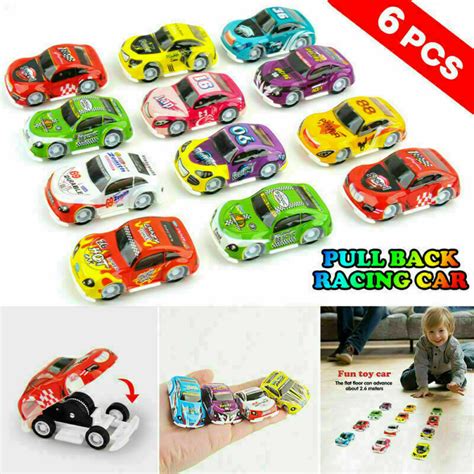 Kids Toys Colorful Pull Back Mini Cars Racer Team Friction Vehicles