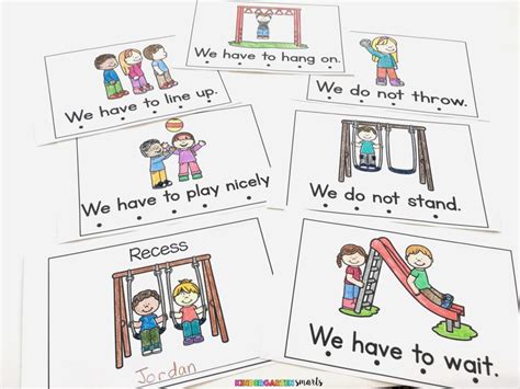 Playground Rules Flash Cards Kindergarten Smarts