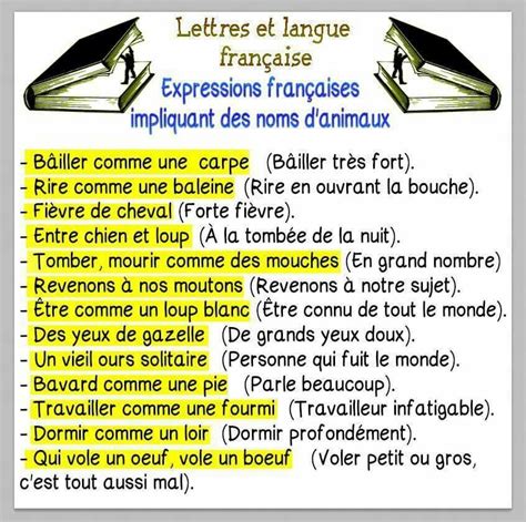 Expressions Expressions françaises Apprendre le français Activités pour seniors